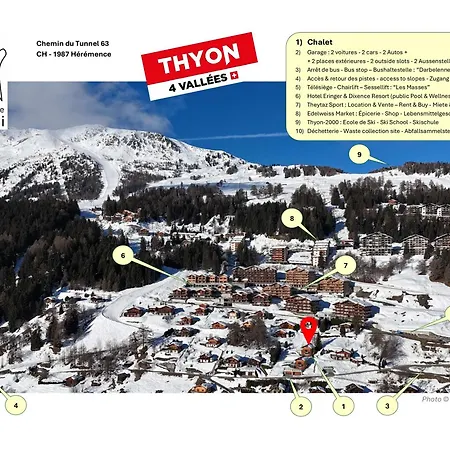 شاليه La Pourvoirie - 4 Vallees - Thyon-les Collons, 10 Pers, A 200 M, 4 Parkings, Vue Fantastique !