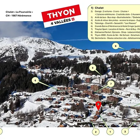 La Pourvoirie - 4 Vallees - Thyon-les Collons, 10 Pers, A 200 M, 4 Parkings, Vue Fantastique ! Dağ evi